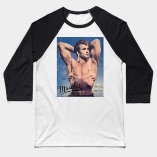 MUSCLES MAGAZINE feat Edmund Fury - Vintage Physique Muscle Male Model Magazine Cover Baseball T-Shirt